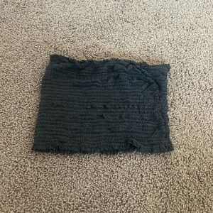 Dark Gray Ruffled Tube Top